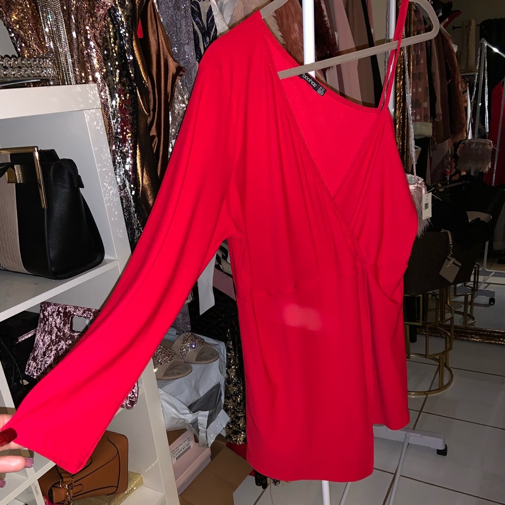 COPY - Plus size red romper